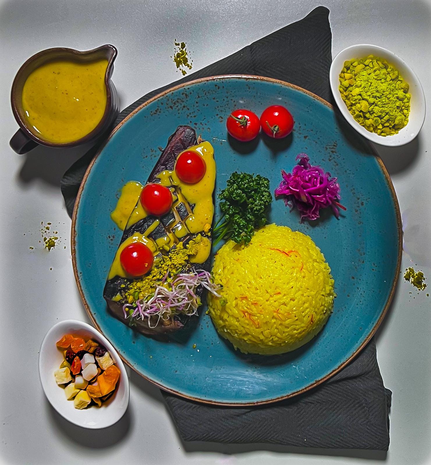 Eggplant Pistachio, a dish at Restaurant Lindenblüte